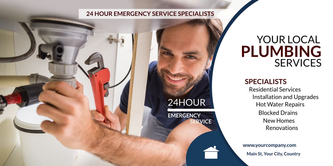 Smiling Plumber Providing Reliable 24 Hour Emergency Plumbing Services - Download Free Stock Templates Pikwizard.com