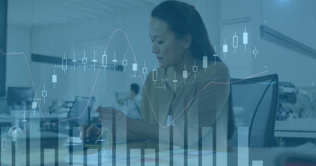 Focused Professional Analyzing Stock Market Data