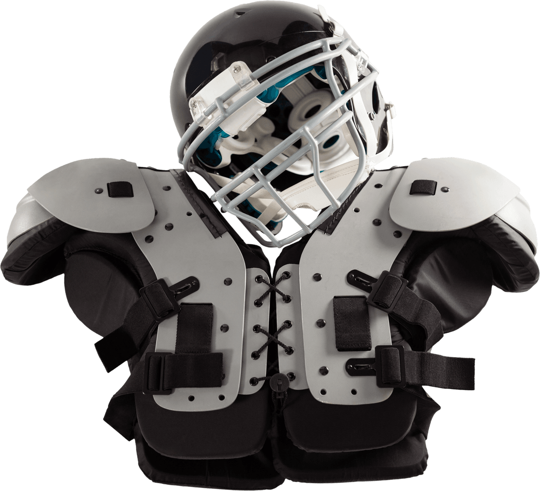 Transparent American Football Helmet with Shoulder Pads