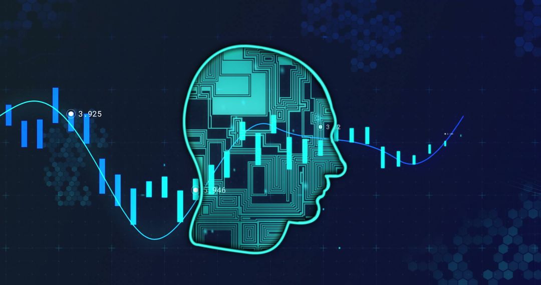Financial Data Processing Circuity Head Concept