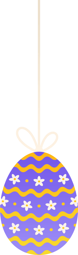 Transparent Lilac Easter Egg with Floral Design