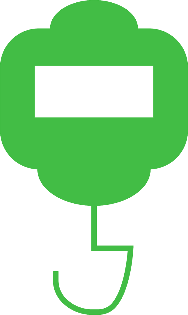 Transparent Green Cloud Icon with Hook for Digital Design