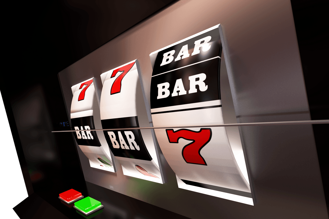 Close-Up of Slot Machine Display Showing Jackpot Symbols in Neon Light