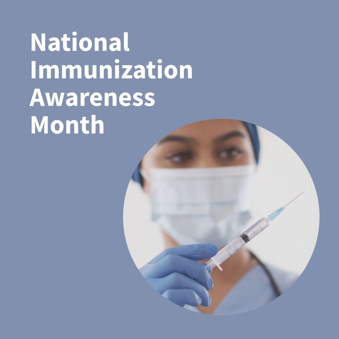 National Immunization Awareness Month Tribute with Doctor Holding Vaccine - Download Free Stock Templates Pikwizard.com