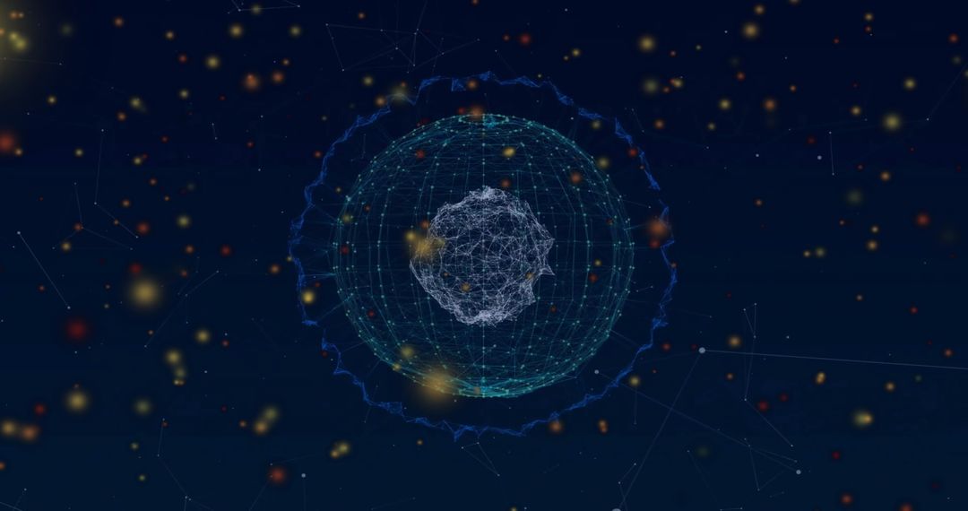 Complex Network Globe with Digital Data Connections