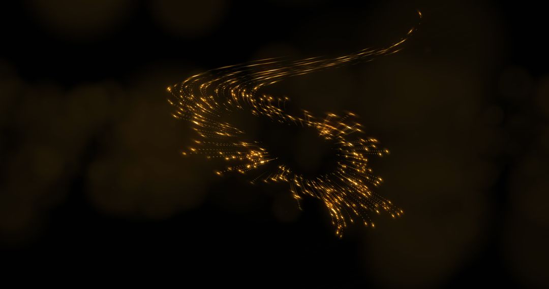 Abstract Blur of Yellow Light Trails Against Black Background