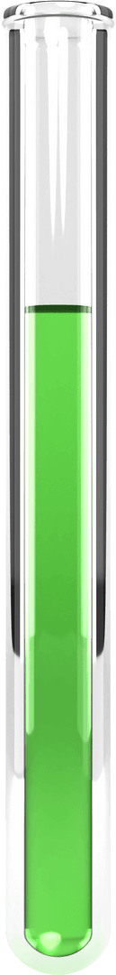 Transparent Test Tube with Green Liquid for Chemistry Experiments
