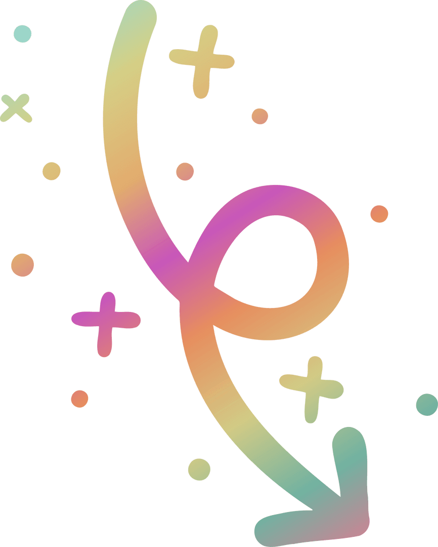 Colorful Transparent Looping Arrow with Plus Symbols