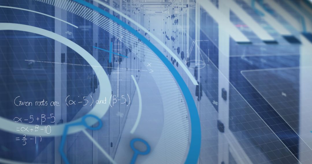 Abstract Technology Concept with Math Equations on Digital Background