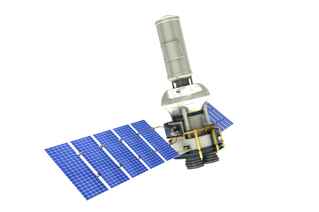 Realistic Satellite with Solar Panels on Transparent Background - Download Free Stock Images Pikwizard.com