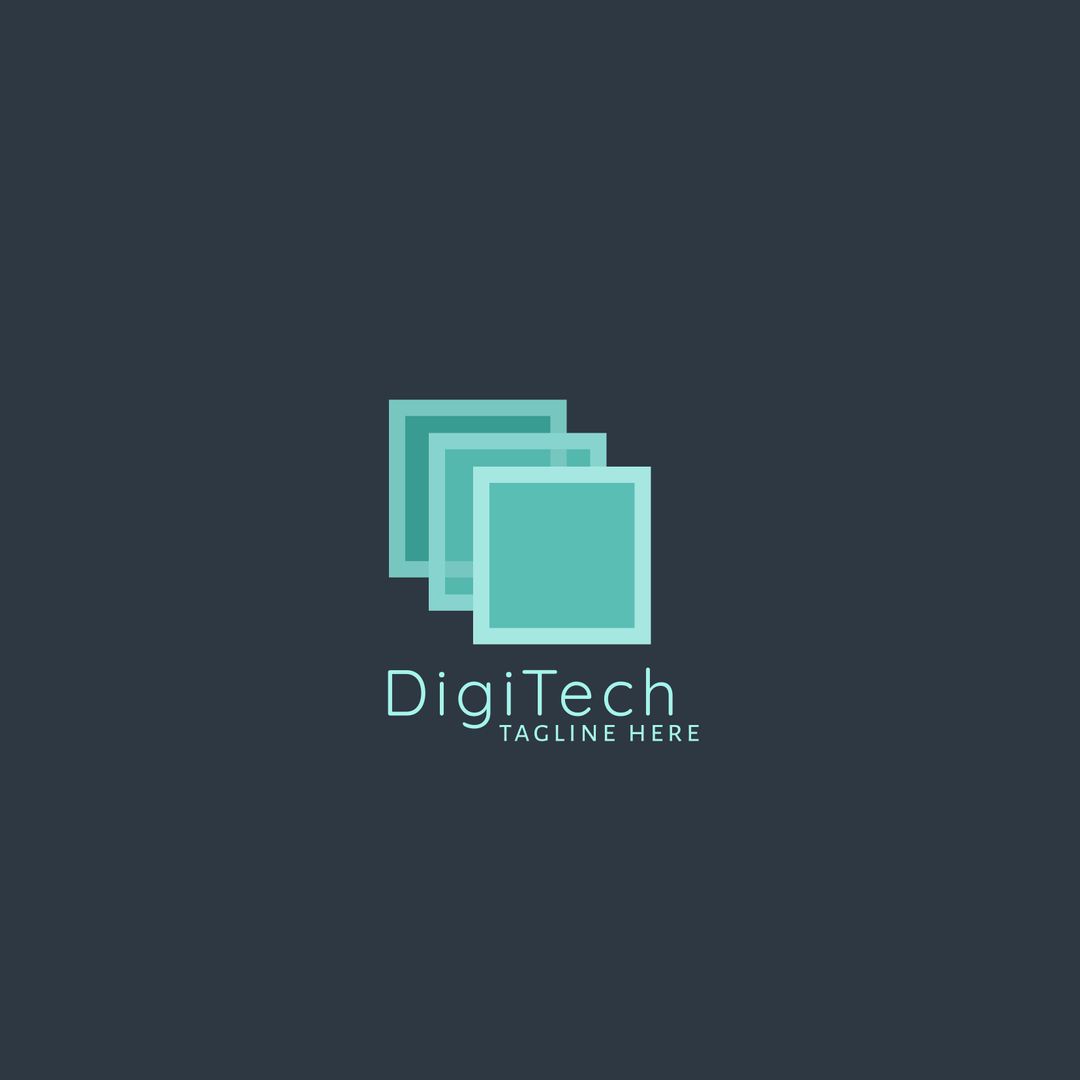 Minimalistic Digital Technology Logo on Dark Background - Download Free Stock Templates Pikwizard.com