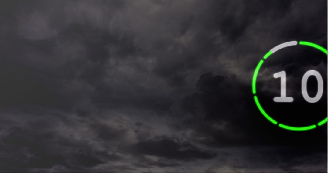 Dark Stormy Cloud Background with Animated Countdown Timer