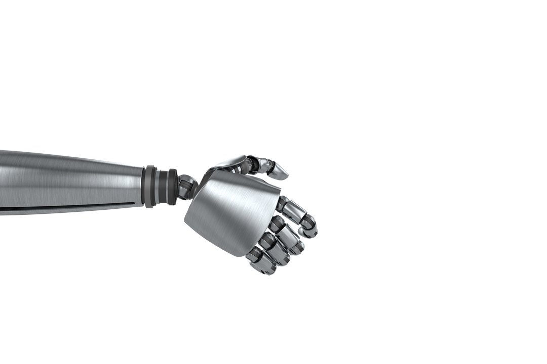 Transparent Silver Robotic Arm Making Fist Gesture Against Background - Download Free Stock Images Pikwizard.com