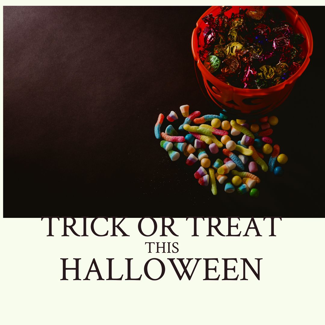 Halloween Candy Tote with Trick or Treat Text