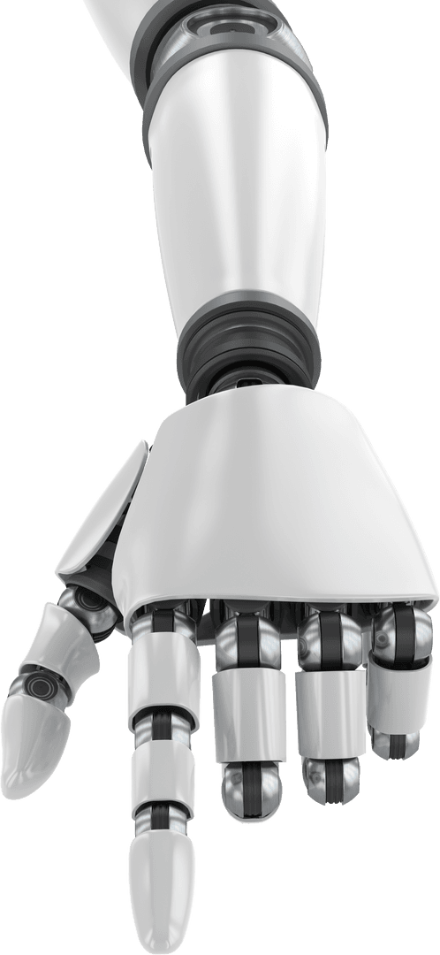 Transparent Robotic Hand Pointing Gesture, Futuristic Technology Illustration