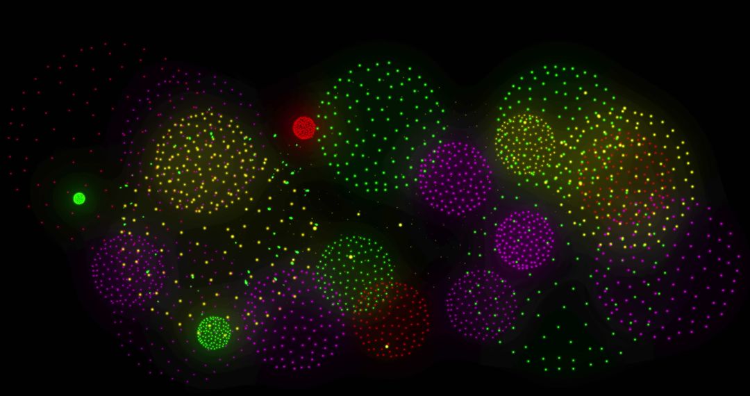 Vibrant Digital Fireworks Display on Black Background