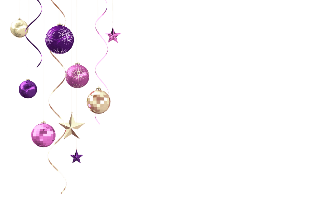 Transparent Hanging Christmas Ornaments with Serpentine Ribbons