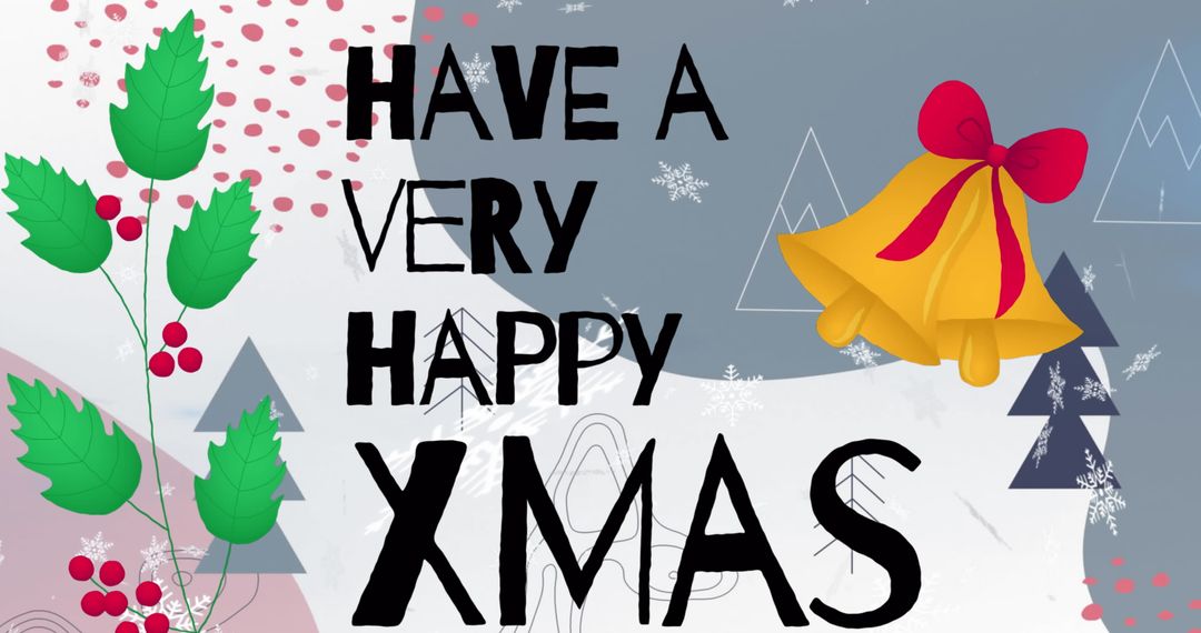 Cheerful Christmas Greeting Card with Festive Elements