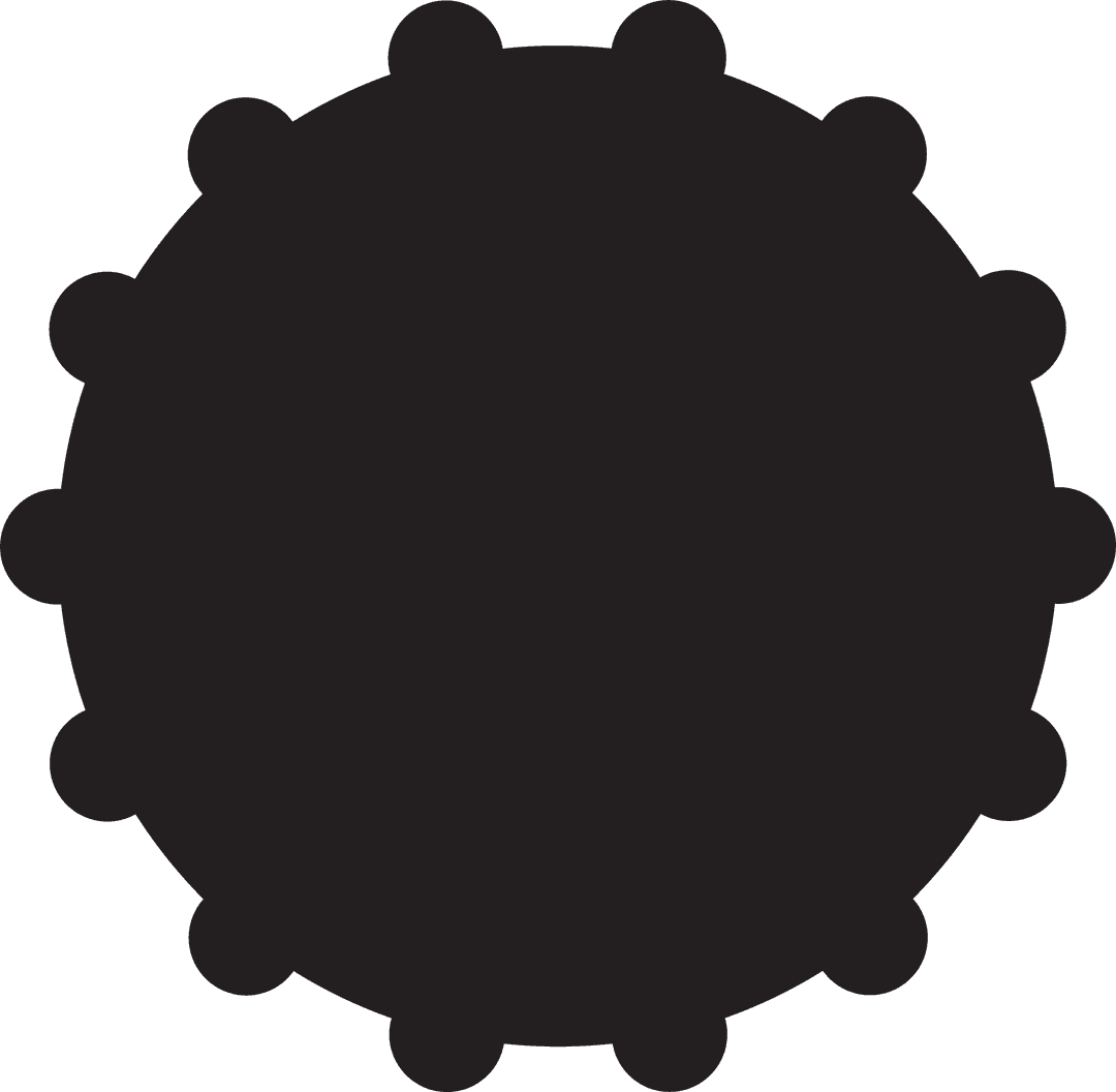 Black Circle With Protrusions On Transparent Background
