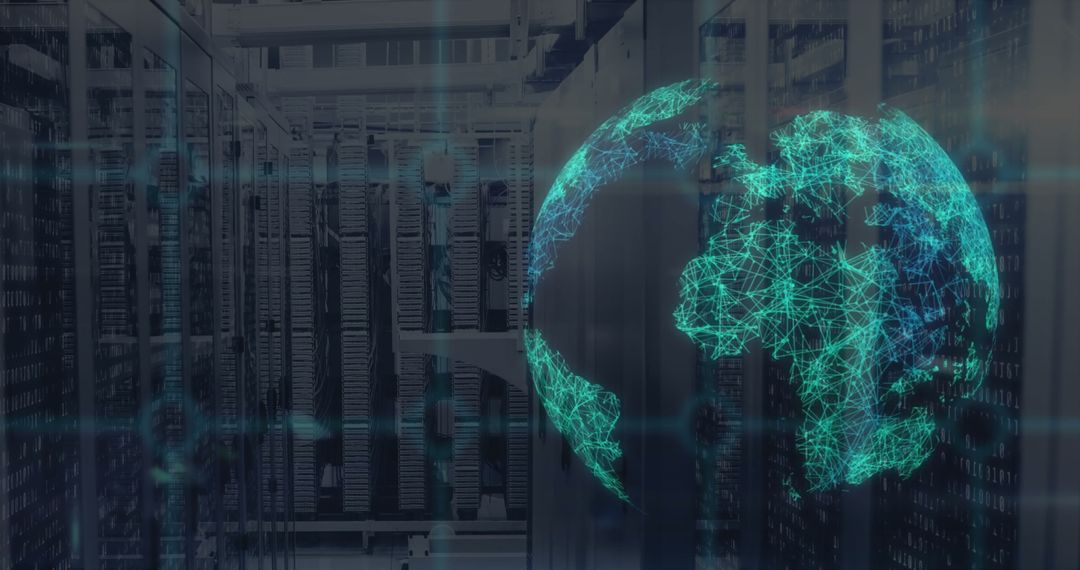 Global Networking Concept Overlapping Data Center Servers