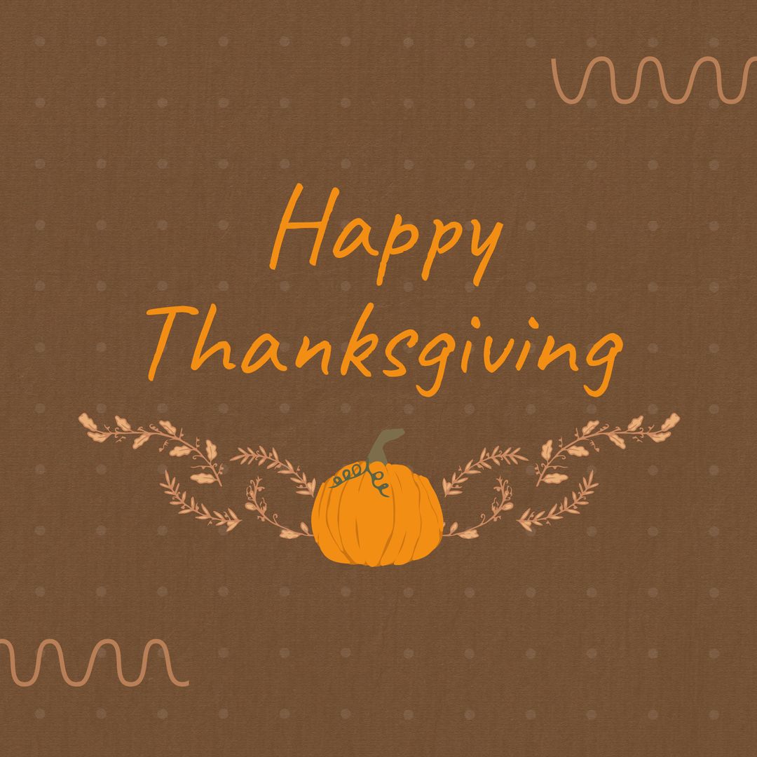 Thanksgiving Greeting with Pumpkin and Fall Elements
