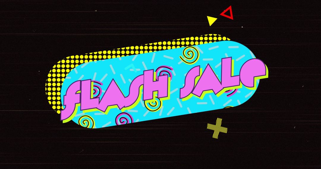 Colorful Retro Flash Sale Announcement in Abstract Design