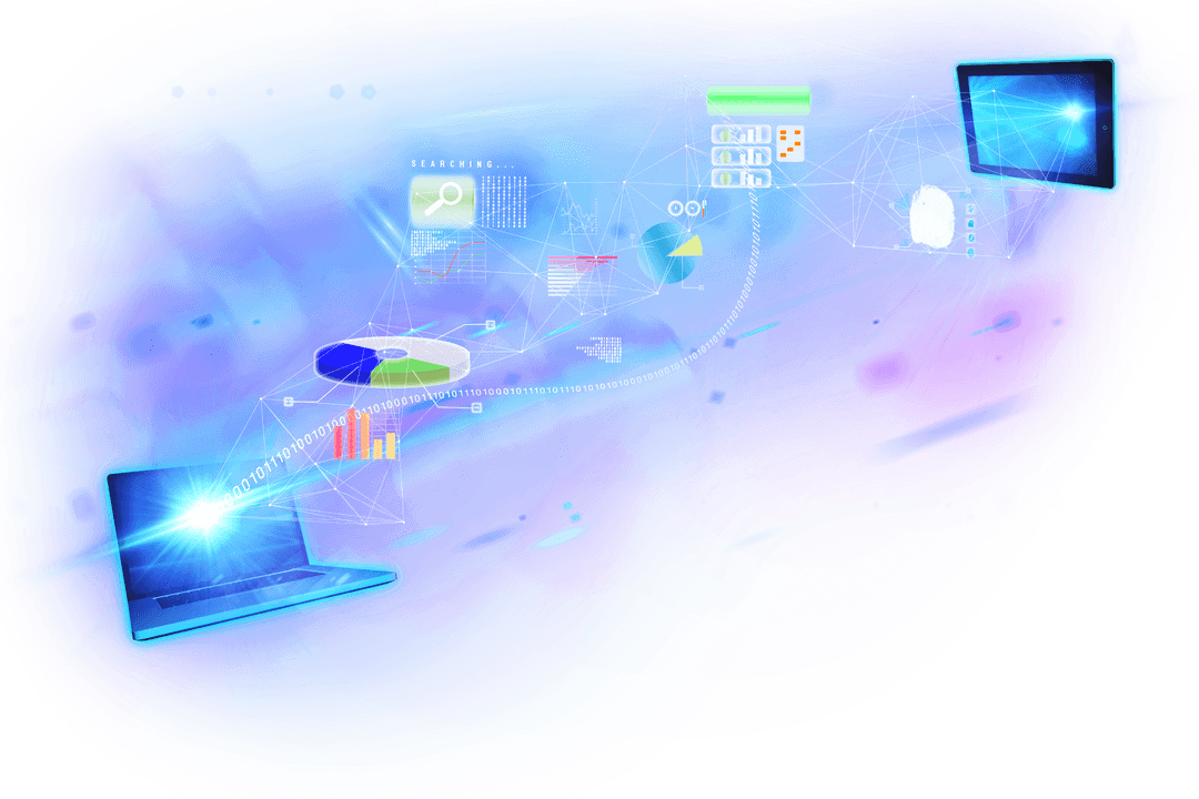 Futuristic Communication and Connection Concept on Transparent Background