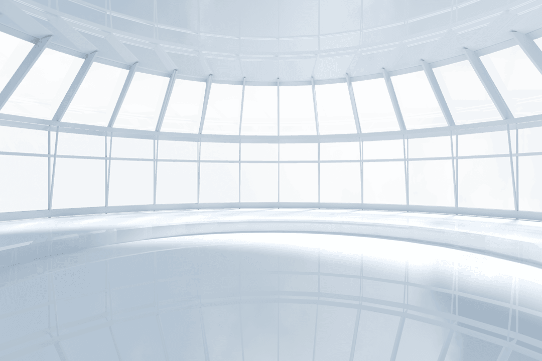 Transparent Modern Interior with Bright Windows