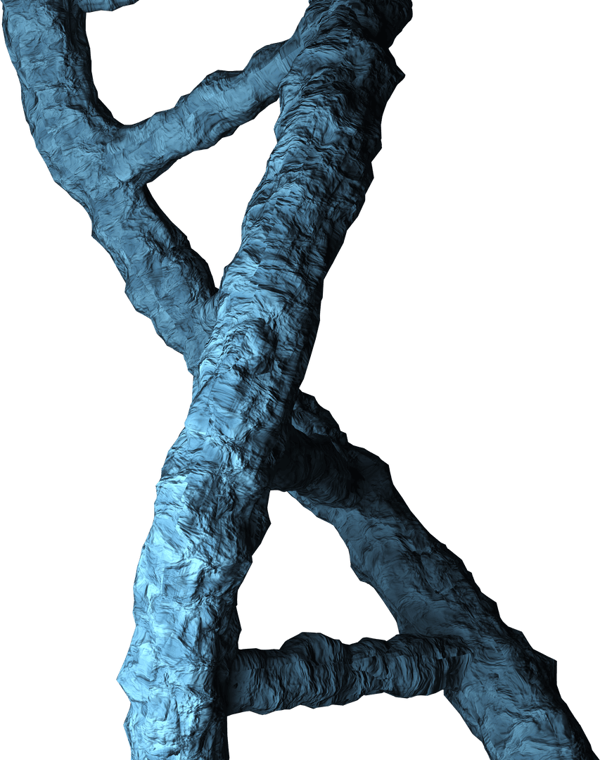 Transparent Blue DNA Strand for Scientific Research