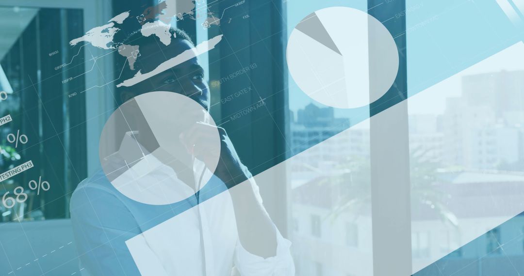 Business Professional Analyzing Digital Data on Smartphone in Office