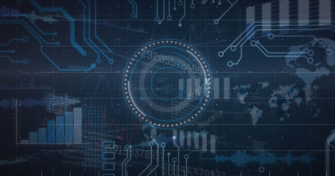 Digital Interface with Data and Global Features Overlay