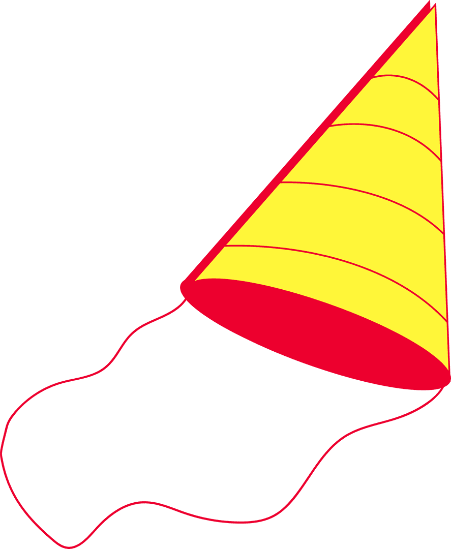 Festive Yellow Party Hat Transparent Background Celebration
