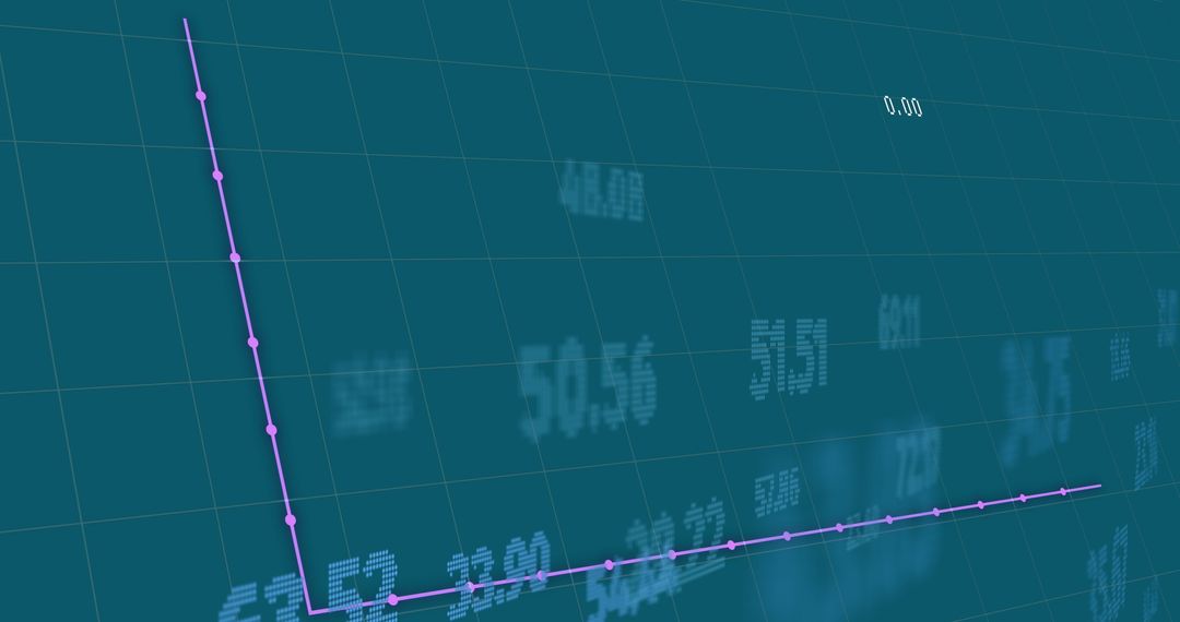 Abstract Financial Data Visual with Graph on Blue Background