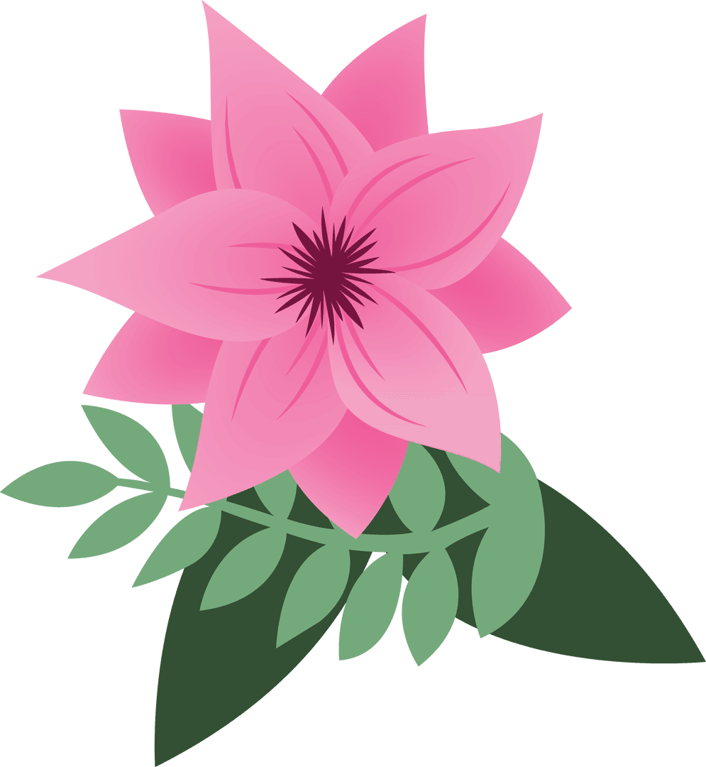 Pink Floral Vector Art on Transparent Background for Decorative Use
