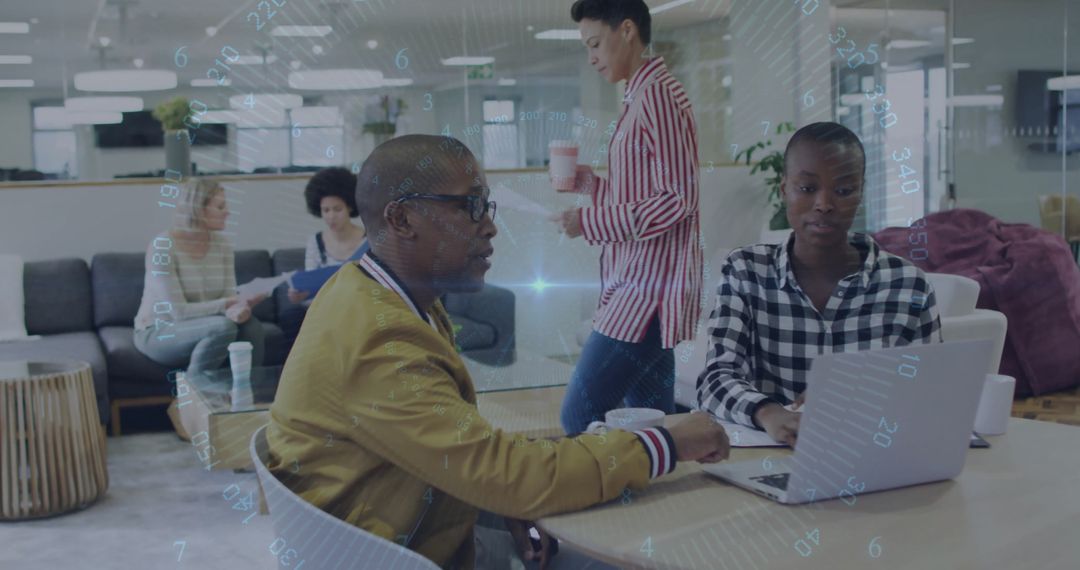 Modern Office Collaboration in Casual Lounge Setting