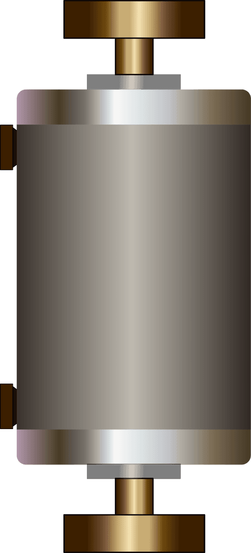 Cylindrical Metal Part on Transparent Background for Industrial Use