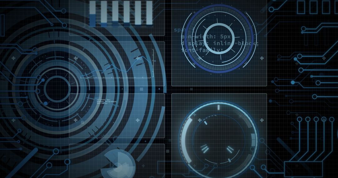 Futuristic Digital Interface with Scanning Overlays