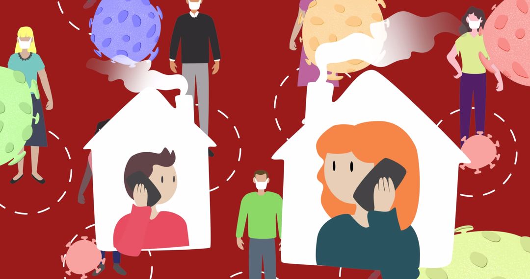 People in Quarantine Communication Concept