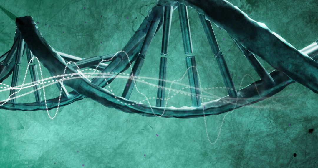 Digital Data Over DNA Strand in Futuristic Green