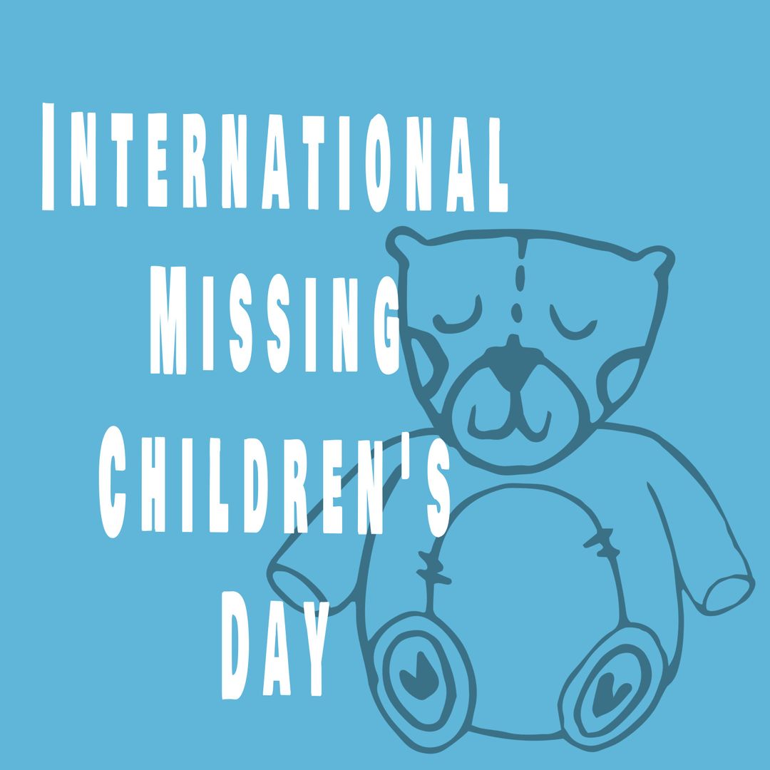 International Missing Children's Day Awareness Poster with Teddy Bear
