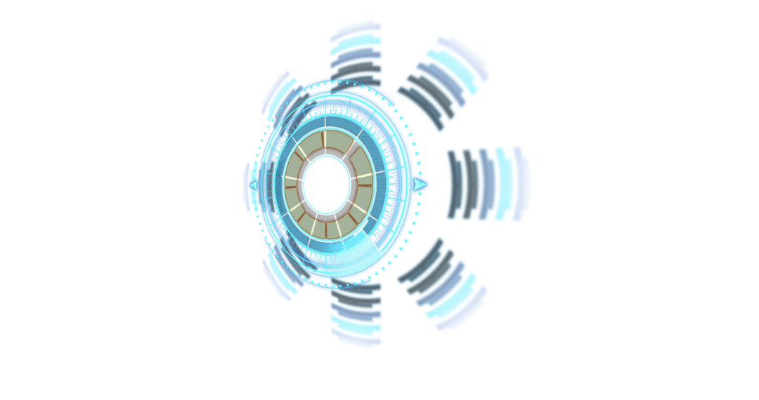 Futuristic Transparent Volume Knob and Data Interface