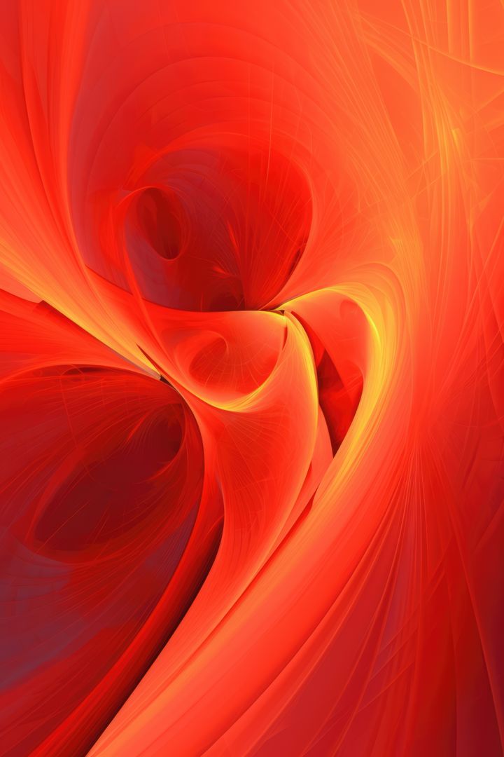Abstract Red and Orange Fractal Art with Flowing Organic Shapes - Free Images, Stock Photos and Pictures on Pikwizard.com