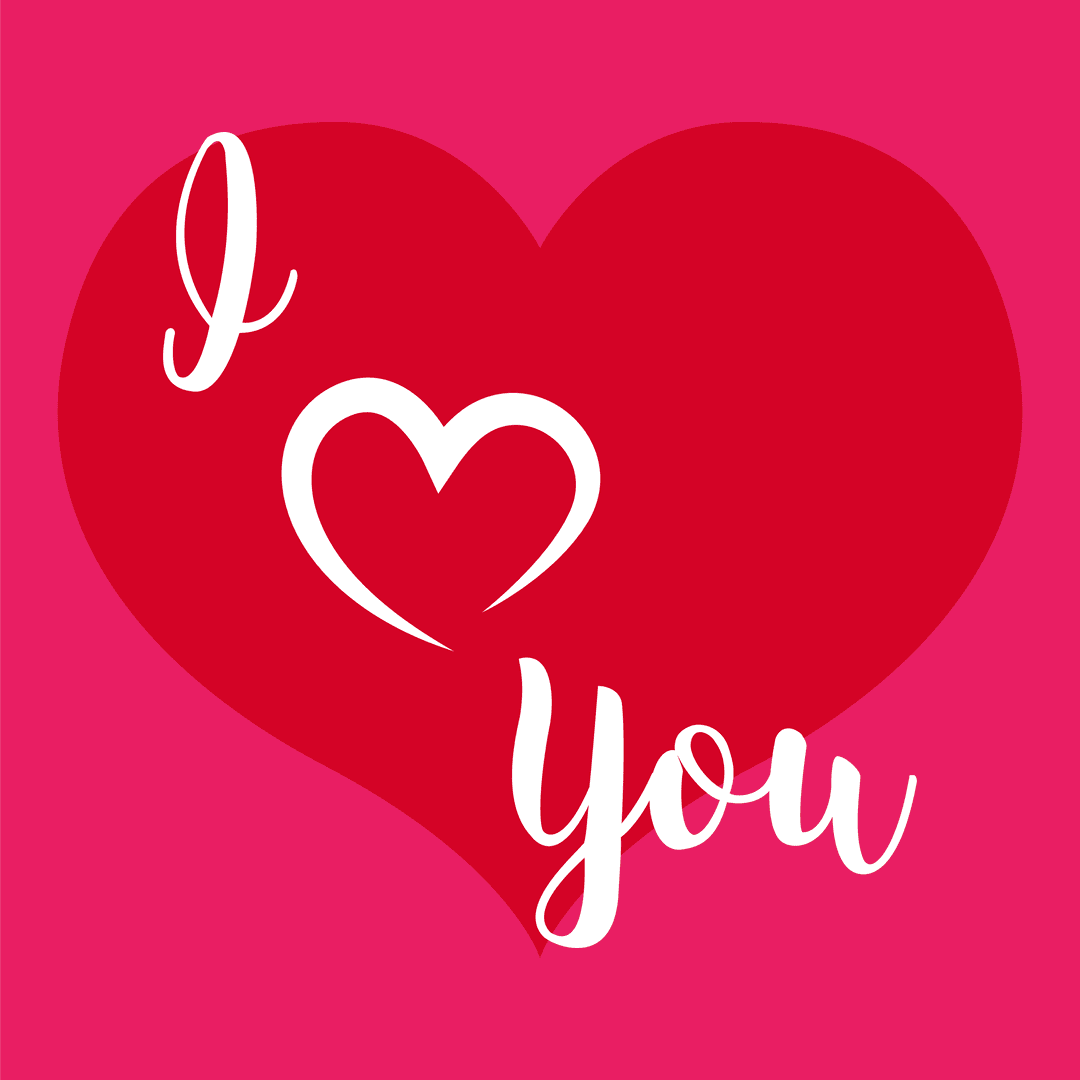 Bright Mosaic of 'I Love You' on Heart Shaped Background With Transparent Effect