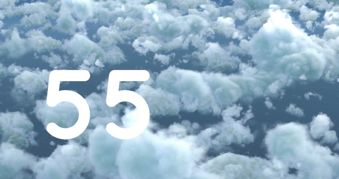 Counting Numbers Over Fluffy Clouds Digital Concept Art