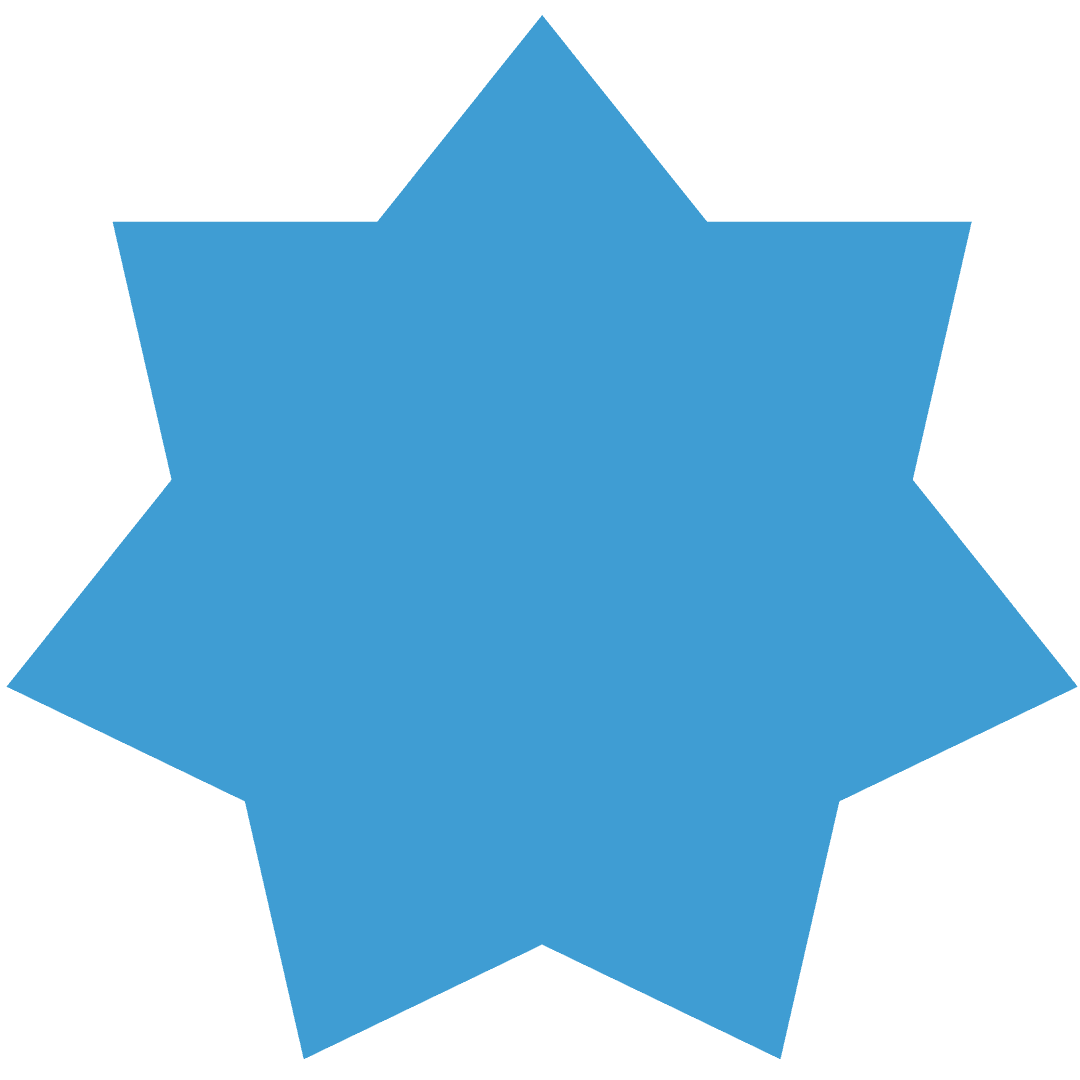 Blue Abstract Star-Like Shape on Transparent Background