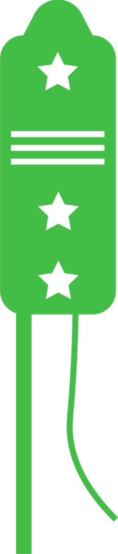 Transparent Green IV Fluid Bag Icon with Stars on Transparent Background