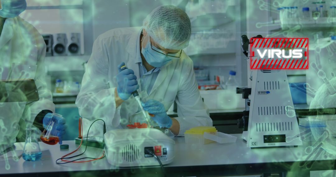 Scientists Conducting Virus Research in Modern Laboratory Setting
