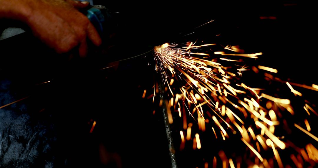 Close-Up of Sparks Flying from Metal Grinding - Free Images, Stock Photos and Pictures on Pikwizard.com