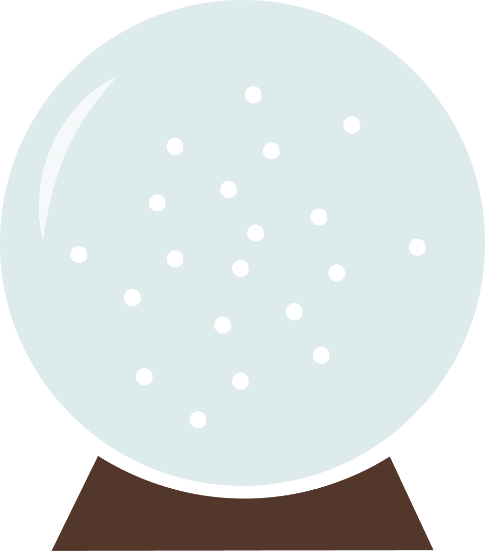 Snowball Over Wood Base on Transparent Background Christmas Illustration