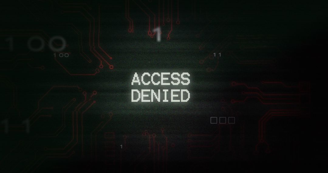 Access Denied Message on Digital Interface with Circuitry Background